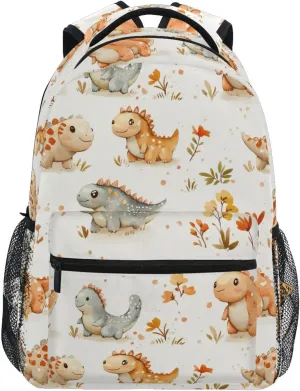 Cute Backpack for Women Men Waterproof Personal Backpack with Chest Strap for College Work Cute Dinosaur Ankylosaurus Terracotta