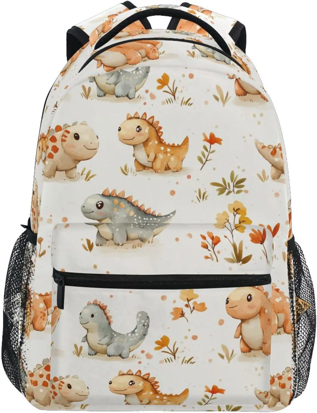 Cute Backpack for Women Men Waterproof Personal Backpack with Chest Strap for College Work Cute Dinosaur Ankylosaurus Terracotta
