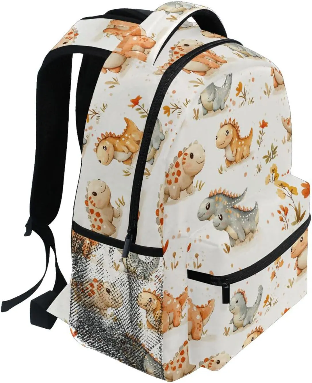 Cute Backpack for Women Men Waterproof Personal Backpack with Chest Strap for College Work Cute Dinosaur Ankylosaurus Terracotta
