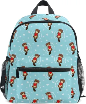 Cute Beaver Kids Backpack Toddlers 12 Inch Lightweight Preschool Backpack for Boys Girls 3-8Y Bookbag with Adjustable Straps
