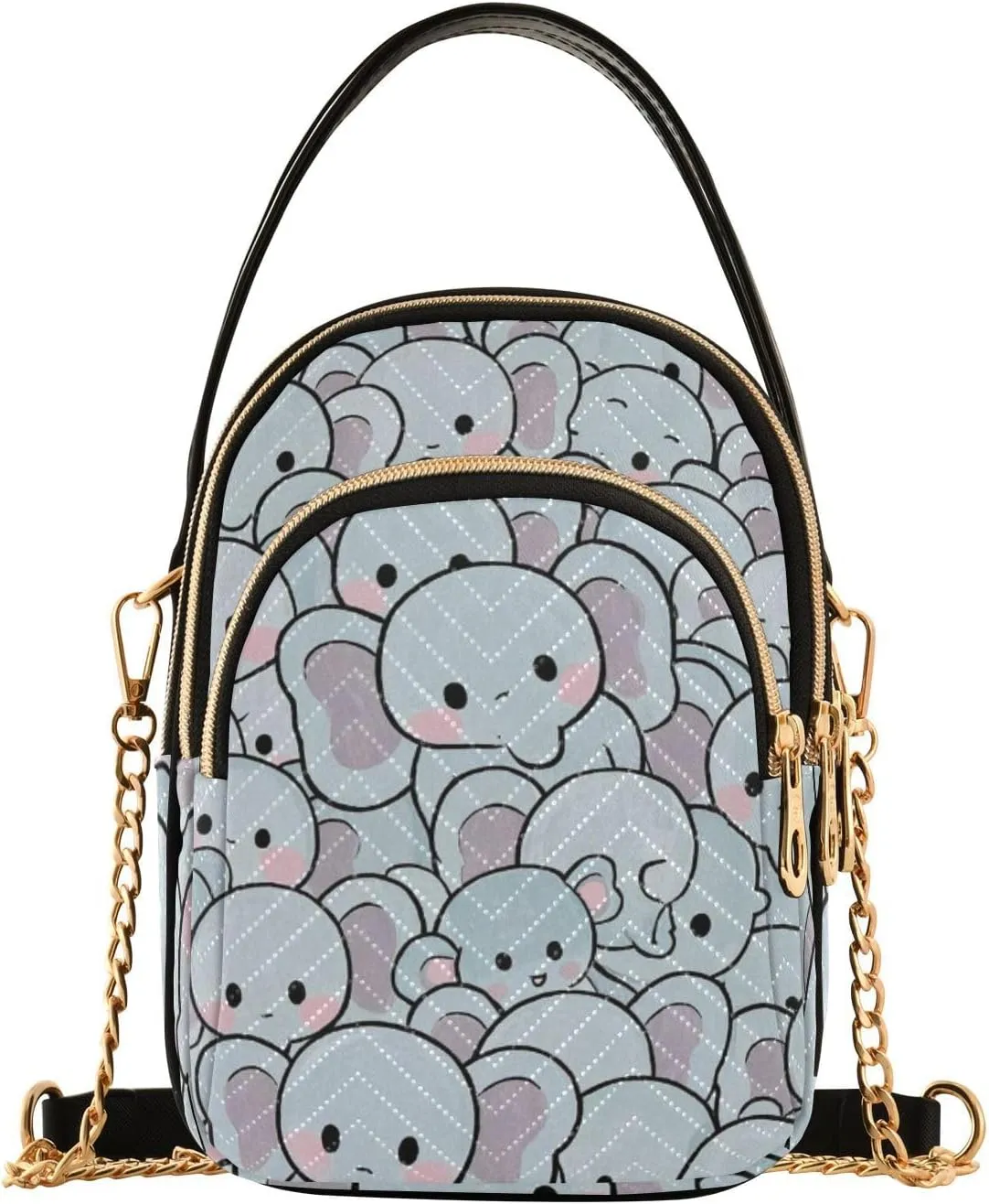 Cute Cartoon Animal Elephant trendy crossbody sling bags with multi pockets hand bags for women for mothers