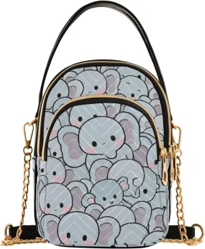 Cute Cartoon Animal Elephant trendy crossbody sling bags with multi pockets hand bags for women for mothers