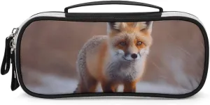 Cute Fox Leather Makeup Bag Portable Small Cosmetic Organizer Waterproof Toiletry Bags Brushes Pencils And Travel Make Up Accessories