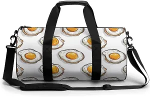 Cute Fried Egg Lightweight Gym Bag for Men Women Travel Duffel Bag Sports Workout Bag with Adjustable Strap