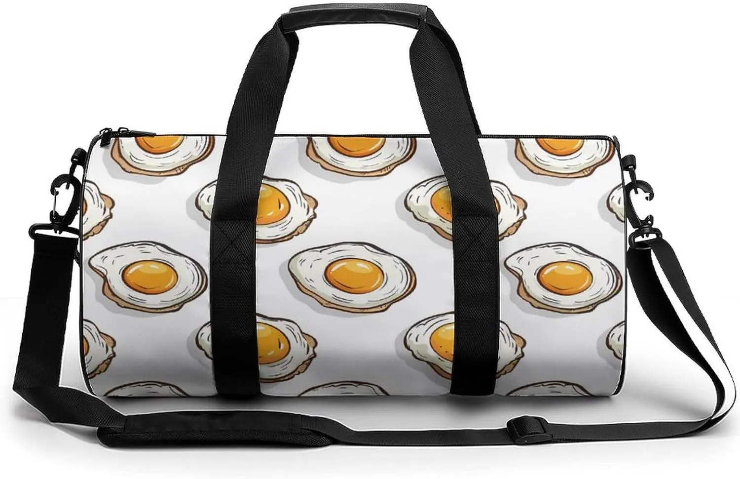 Cute Fried Egg Lightweight Gym Bag for Men Women Travel Duffel Bag Sports Workout Bag with Adjustable Strap