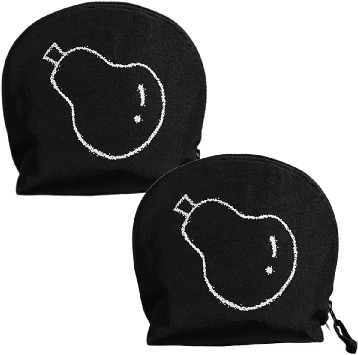 Cute Makeup Bag,Small Makeup Bag For Purse,Cosmetic Travel Bag,Shell-shaped Makeup Bag (2pcs-White pears)