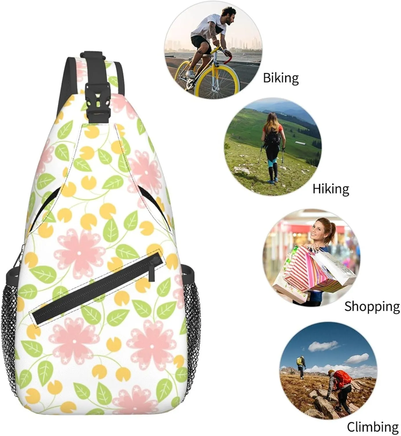 daisy Flowers Chest Bags Crossbody Sling Bag Shoulder Bag Travel Hiking Daypack For Men Women