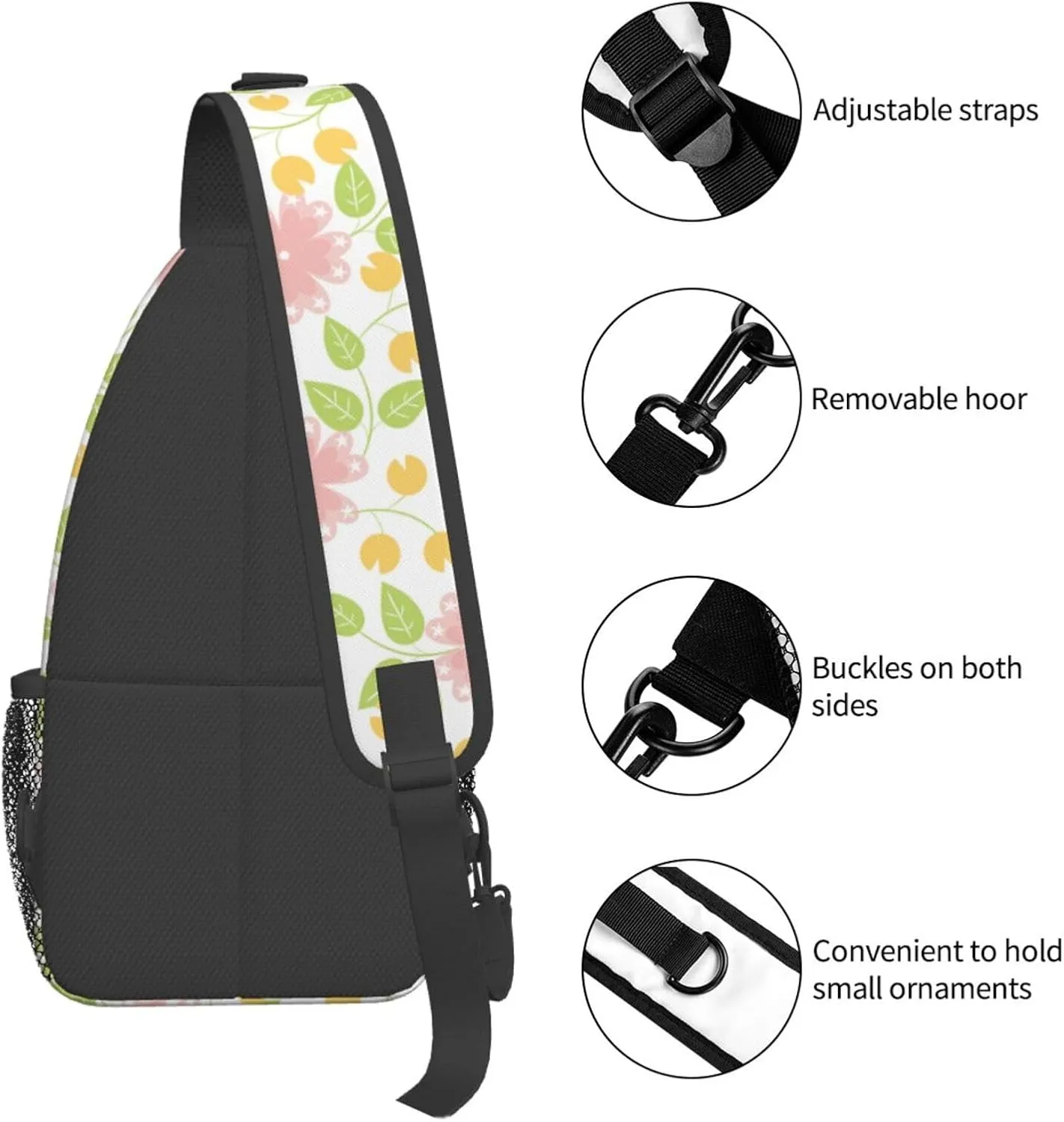 daisy Flowers Chest Bags Crossbody Sling Bag Shoulder Bag Travel Hiking Daypack For Men Women