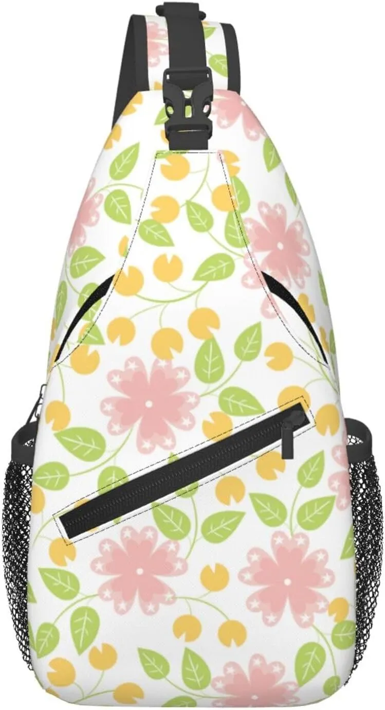 daisy Flowers Chest Bags Crossbody Sling Bag Shoulder Bag Travel Hiking Daypack For Men Women