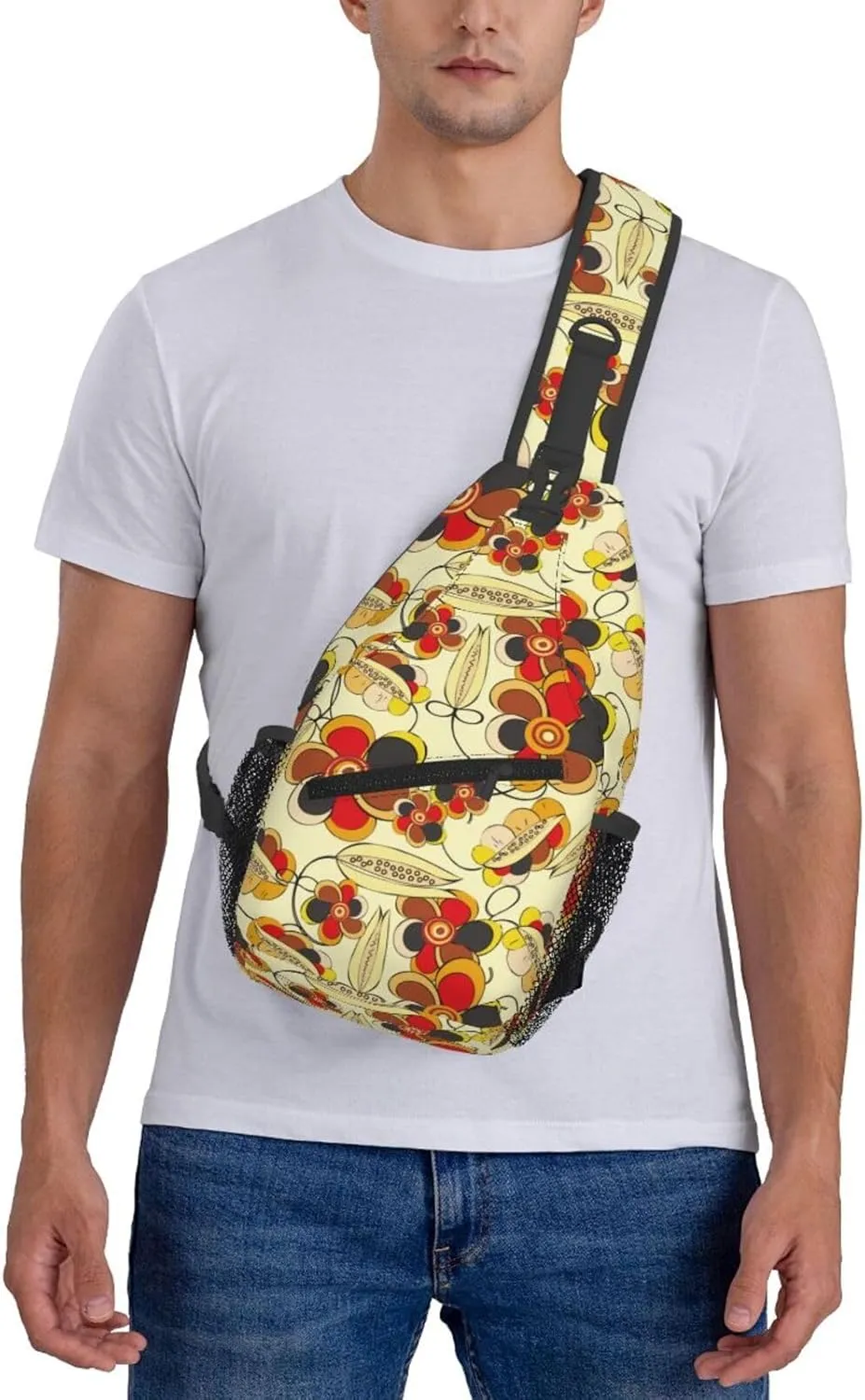 daisy Flowers Chest Bags Crossbody Sling Bag Shoulder Bag Travel Hiking Daypack For Men Women