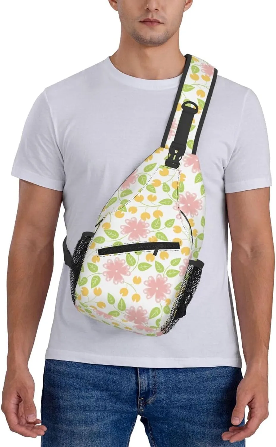 daisy Flowers Chest Bags Crossbody Sling Bag Shoulder Bag Travel Hiking Daypack For Men Women