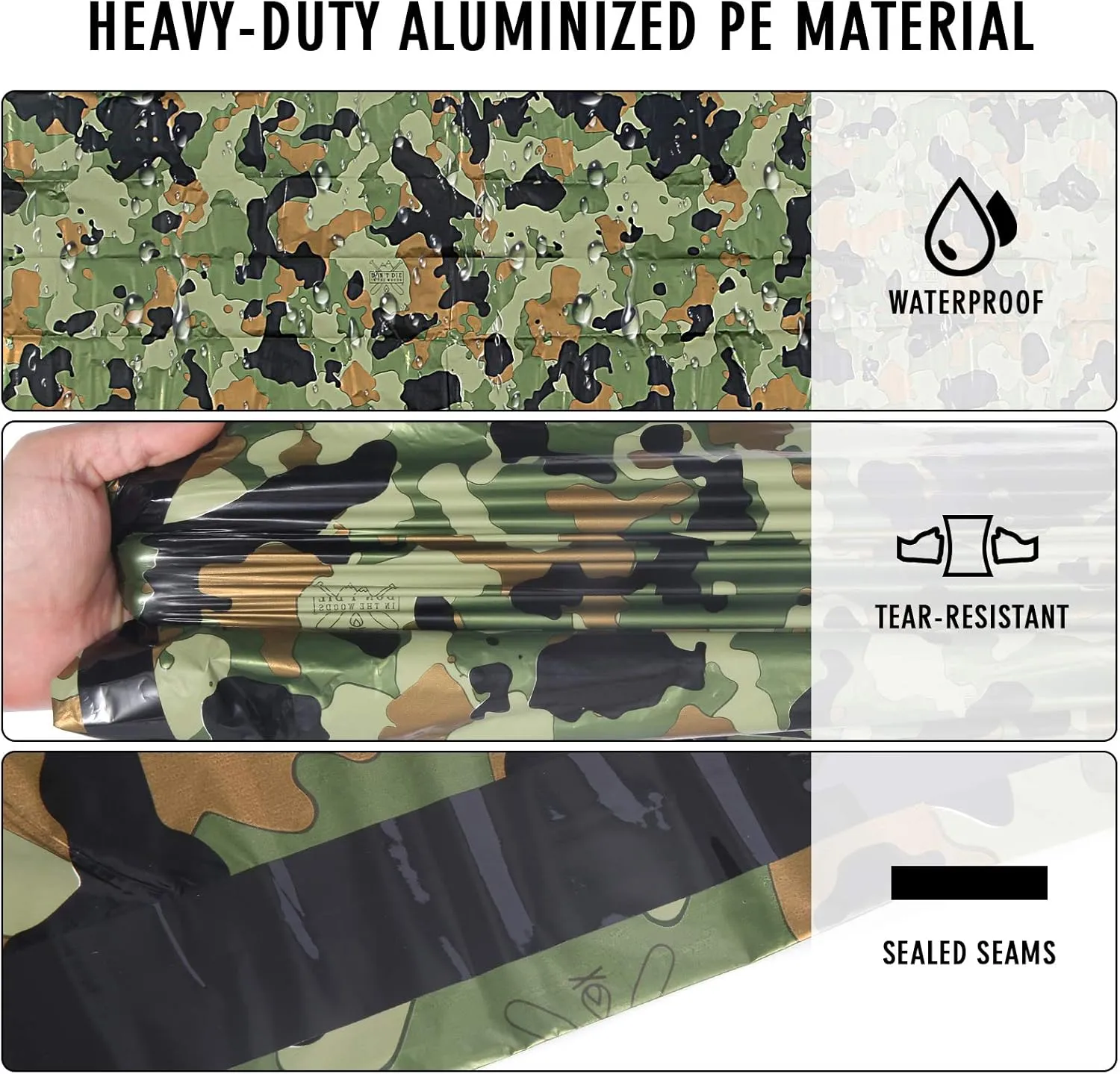 Delmera Emergency Sleeping Bag, Lightweight Survival Sleeping Bags Waterproof Thermal Emergency Blanket, Bivy Sack Survival Gear for Outdoor Adventure, Camping, Hiking, Orange, Green