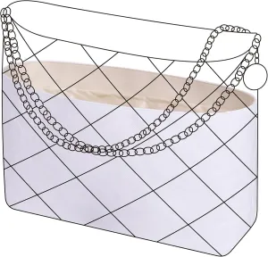 DGAZ Lightweight Purse Organizer Insert for Chanel 22 Bag,Silk and Dupontpaper handbag inner for Luxury Bags(Craie,S)