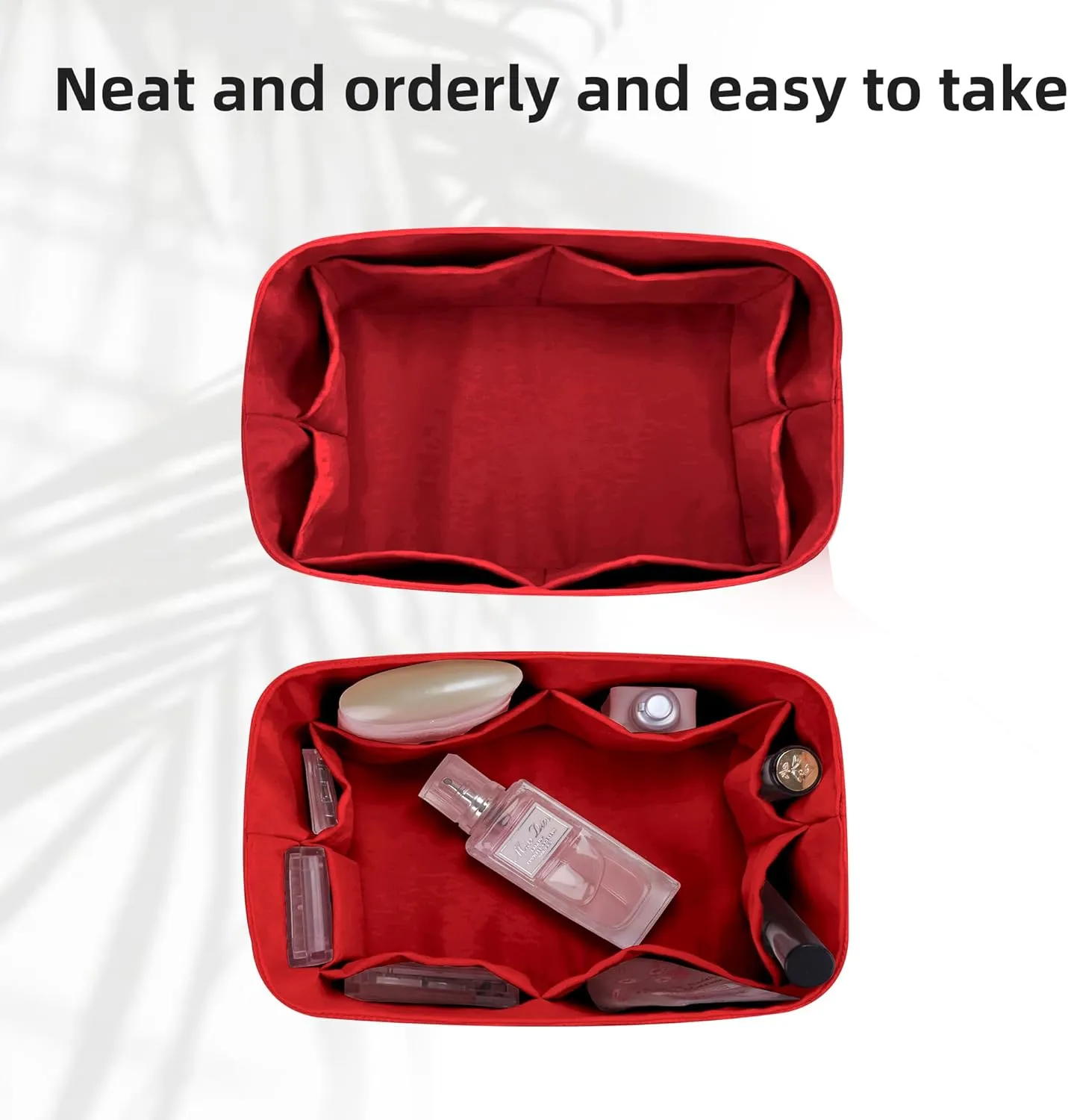 DGAZ Lightweight Purse Organizer Insert for Goyard Saint Leger Bag,silk and DupontPaper handbag inner for Luxury Bags(Rouge Cassque,Saint Leger)