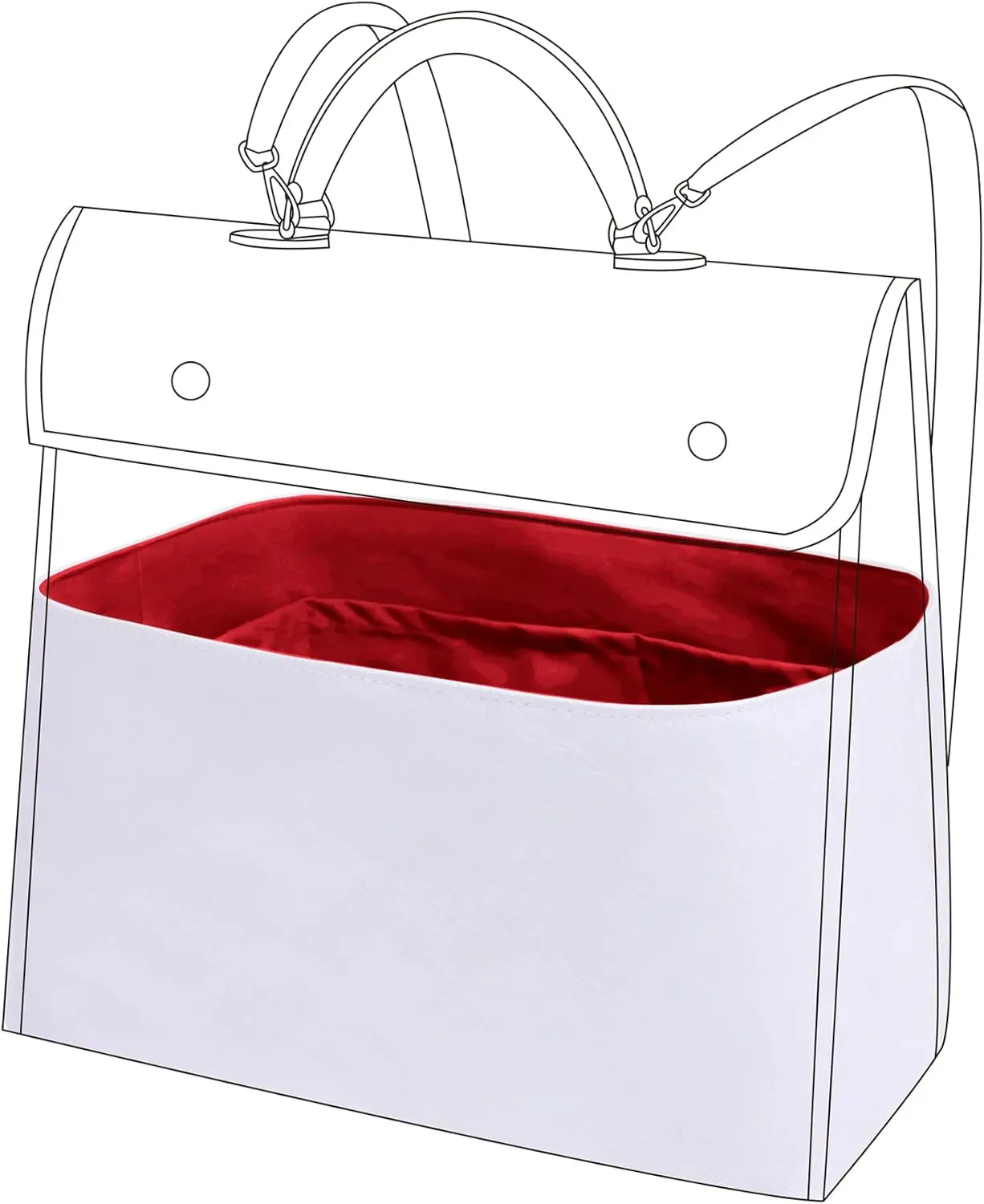 DGAZ Lightweight Purse Organizer Insert for Goyard Saint Leger Bag,silk and DupontPaper handbag inner for Luxury Bags(Rouge Cassque,Saint Leger)