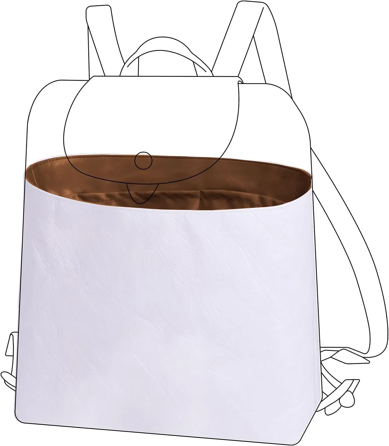 DGAZ Lightweight Purse Organizer Insert for Longchamp LE PLIAGE Backpack Bag,silk and DupontPaper handbag inner for Luxury Bags(Gold)