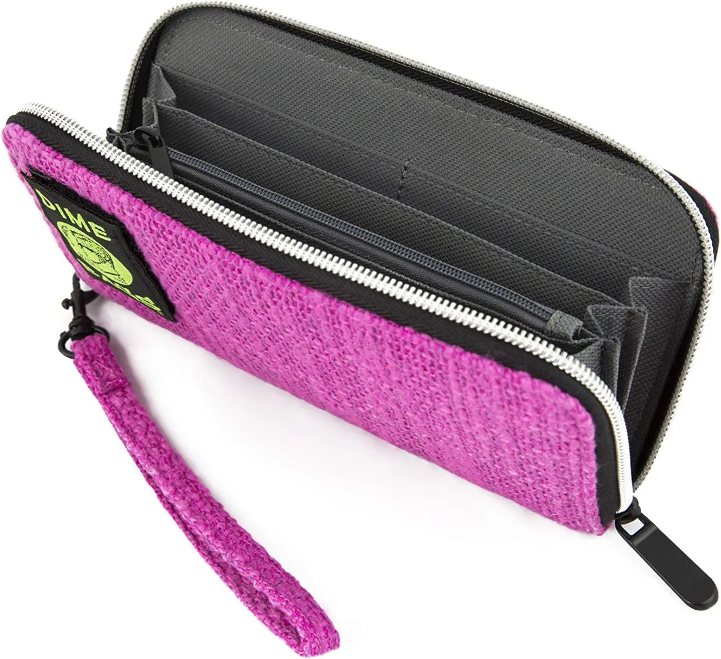 DIME BAGS Wristlet Wallet - RFID-Blocking Carrying Case with Secure Zipper and Wristlet Loop (Magenta)