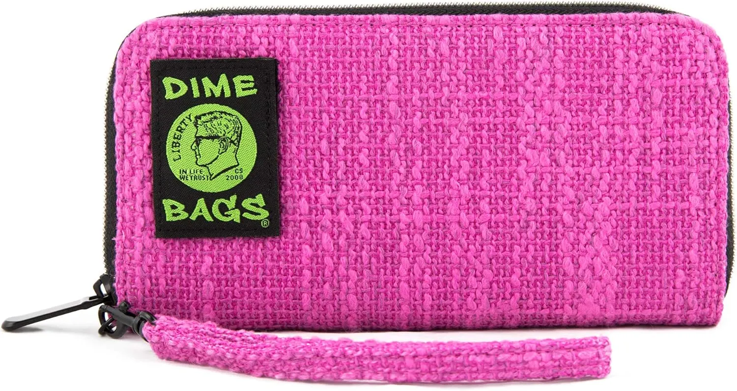 DIME BAGS Wristlet Wallet - RFID-Blocking Carrying Case with Secure Zipper and Wristlet Loop (Magenta)