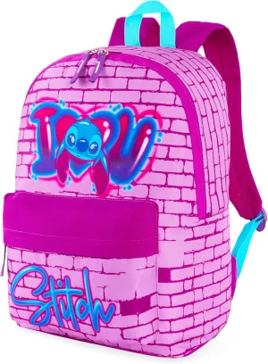 Disney Backpack for Girls, Stitch School Bags for Girls (Pink)