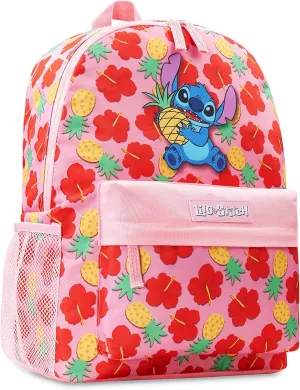 Disney Backpack for Girls, Stitch School Bags for Girls (Pink/Red)