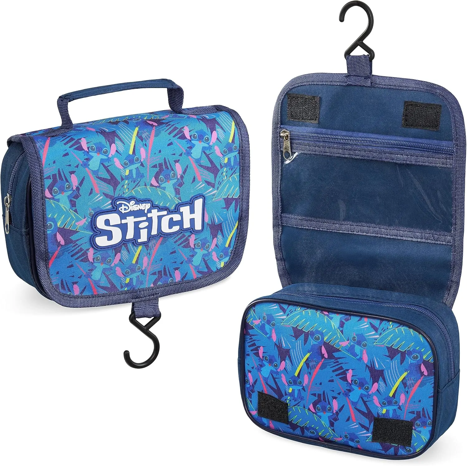 Disney Stitch Hanging Toiletry Bags for Women Teenagers Girls Minnie Mouse Cosmetic Bag Travel Accessories Stitch Gifts (Blue Stitch)