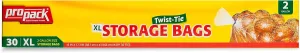 Disposable Plastic Storage Bags With Original Twist Tie, XL 2 Gallon Size, 120 Bags, Great For Home, Office, Vacation, Traveling, Sandwich, Fruits, Nuts, Cake, Cookies, Or Any Snacks (4 Packs)