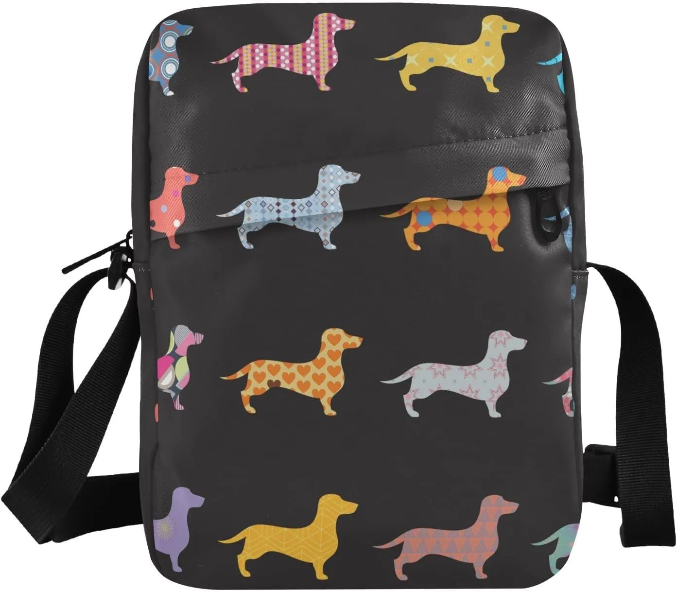 Dogs Dachshund Messenger Bag for Women Men Crossbody Shoulder Bag Small Crossbody Bags Side Shoulder Bag with Adjustable Strap for Concert Beach Travel Sporting