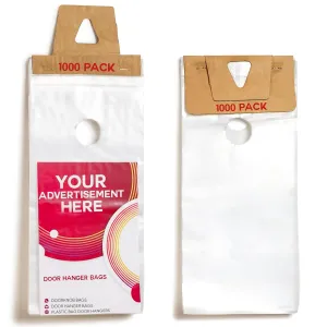 Door Hanger Bags 6” x 12” Waterproof and Secure 1000 Pack