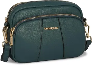 DORIS&JACKY Leather Crossbody Bag For Women Small Soft Triple Zipper Shoulder Handbags With Adjustable Strap…