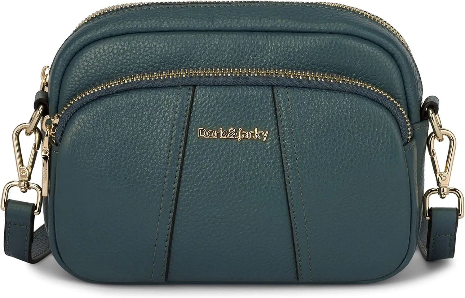 DORIS&JACKY Leather Crossbody Bag For Women Small Soft Triple Zipper Shoulder Handbags With Adjustable Strap…