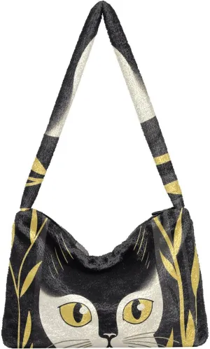 Dragonfly Rose Palace Carpet Woman Shoulder Bag, Plush Handbag, Autumn Handbags