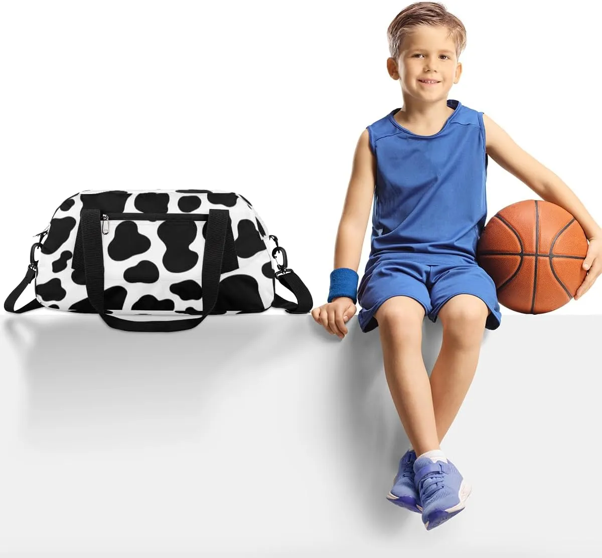 Duffel Overnight Bag for Kids, Sports Gym Bag Animal Kitten Weekender Carry On Travel Tote Bag for Teen Boys Girls