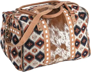 Duffel Upcycled Wool Hair-On Genuine Leather Women Bag Western Handbag Purse | Women Western Handbag | Canvas Bag for Women | Womens Handbag Summer