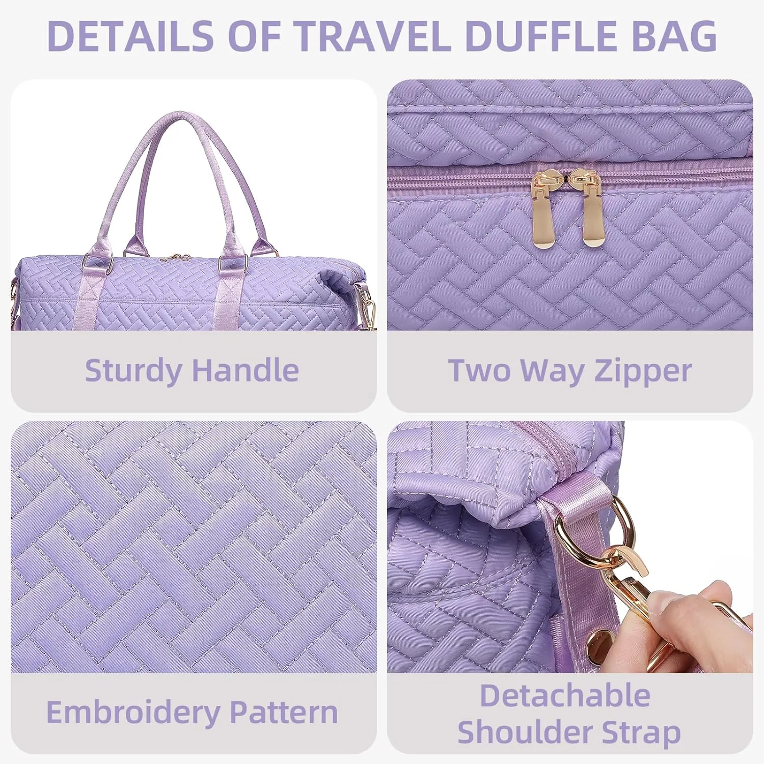 Duffle Bag for Travel, Weekender Bag with Shoe Compartment, Carry On Overnight Bag for Women with Toiletry Bag, Gym Bag with Wet Pocket, Hospital Bags for Labor and Delivery Beige