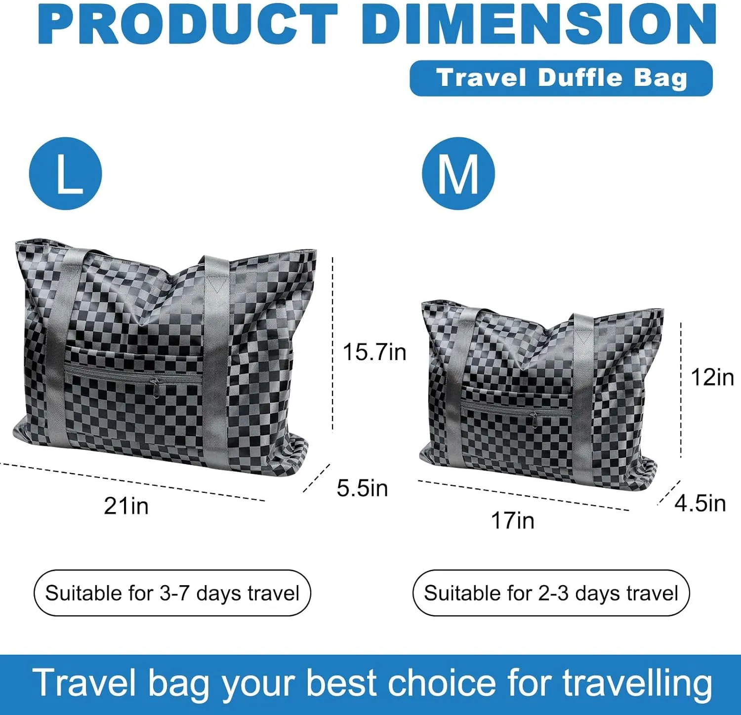 Duffle Bag For Travel,Travel Essentials Sport Gym Bag,Waterproof Weekenderbag Carry On Tote Bags,With Trolley Sleeve