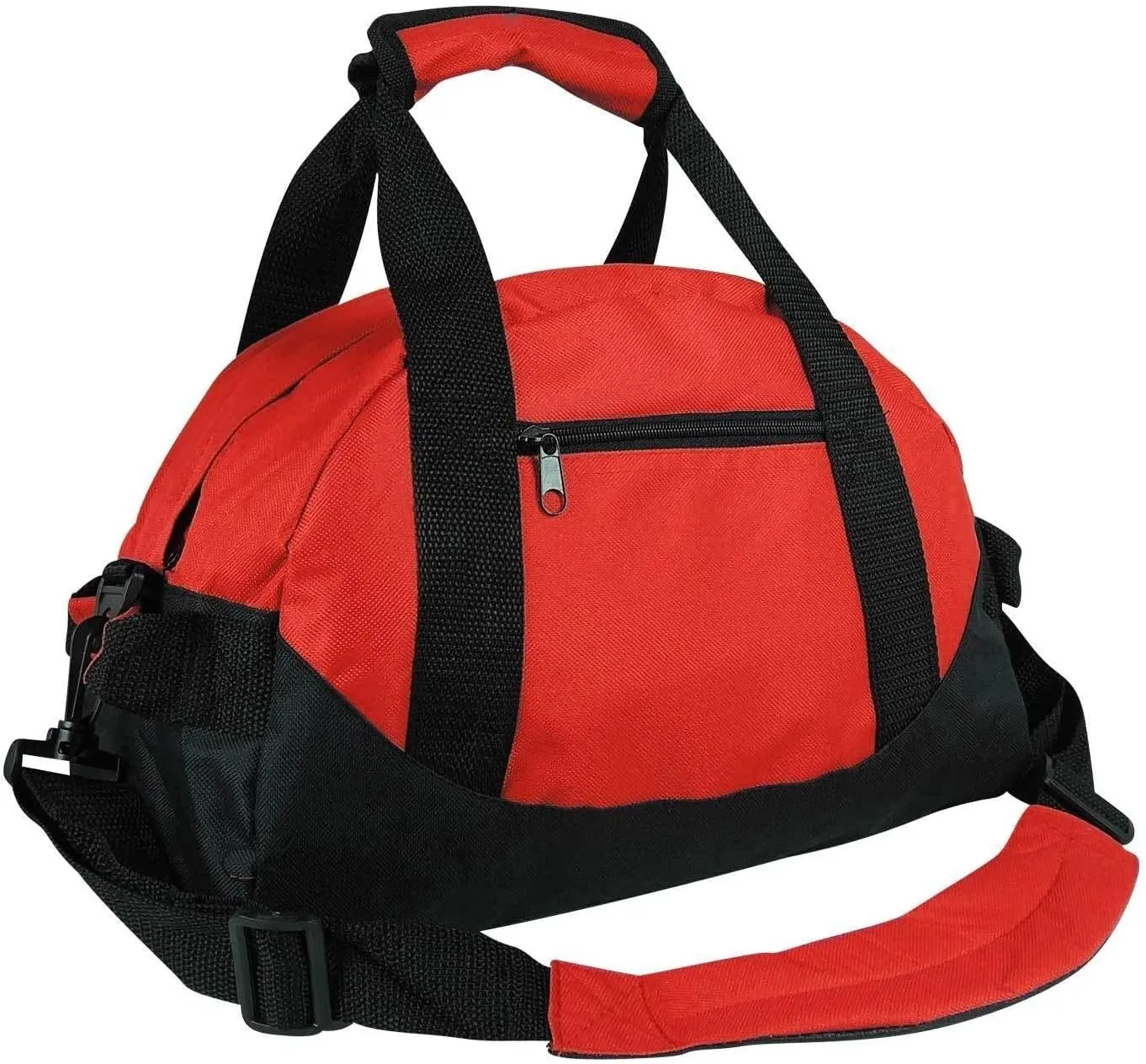 Duffle Bag, Gym, Travel Bag with Adjustable strap- for Men & Women- Two Tone (Red - Medium (18" x 9" x 9"))