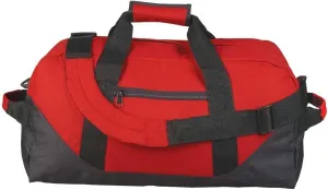 Duffle Bag, Gym, Travel Bag with Adjustable strap- for Men & Women- Two Tone (Red - Medium (18" x 9" x 9"))