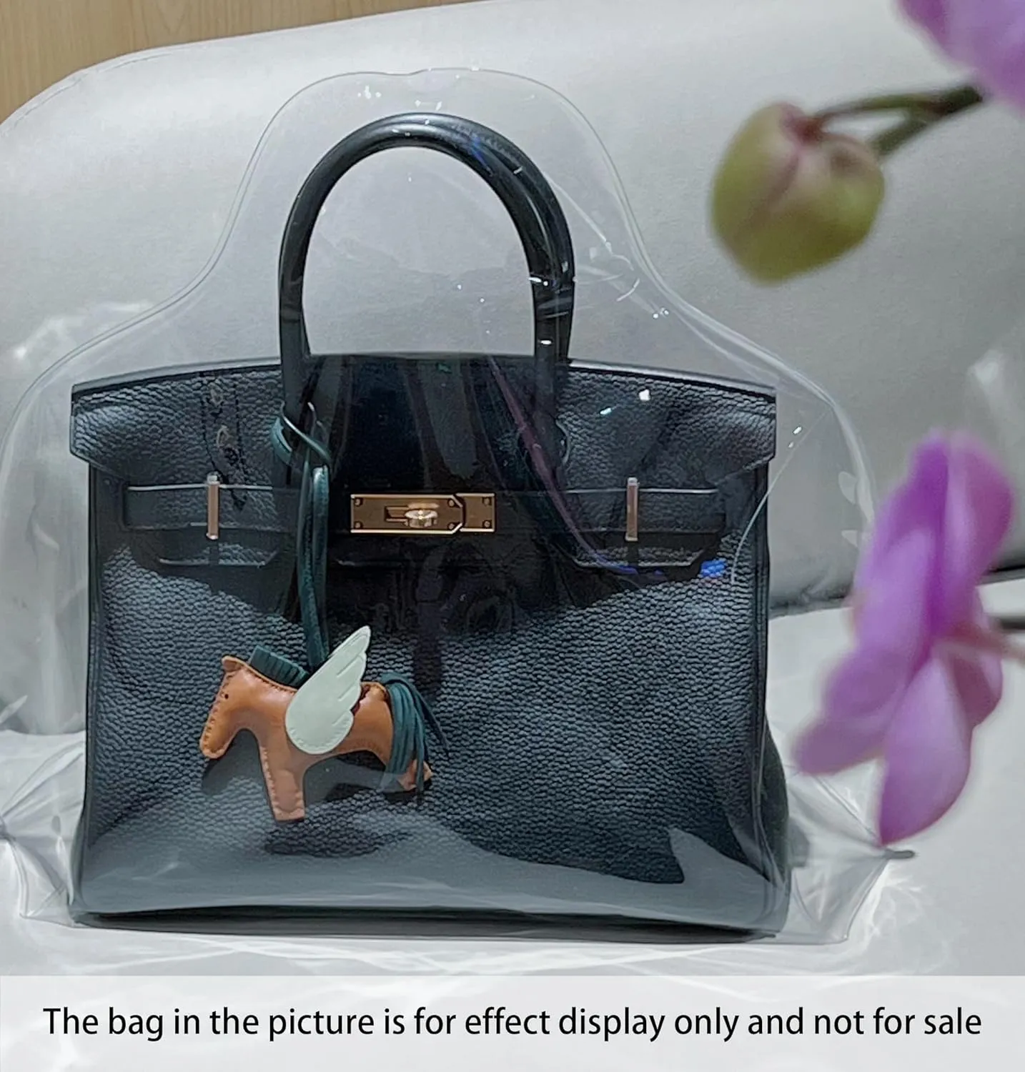 Dust-proof Bag, Dust Cover Bag Compatible with Birkin 35, Clear Dust Bag for Luxury Handbags, Dustproof Storage Bag with Sticky Dots & Air Hole (BK35,35CM)