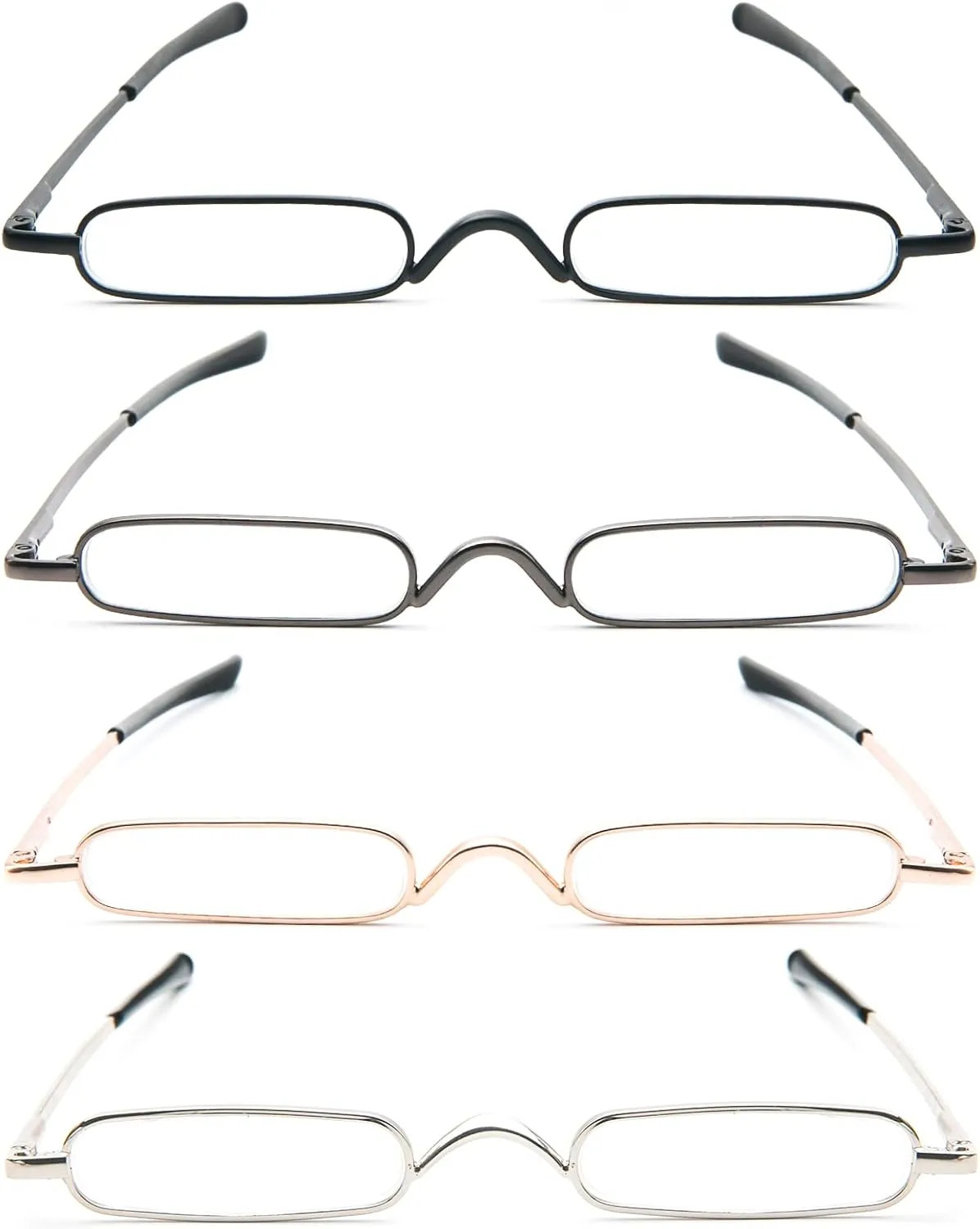 DXYXYO Mini Reading Glasses for Women Men Compact Small Pocket Metal Readers with Portable Case