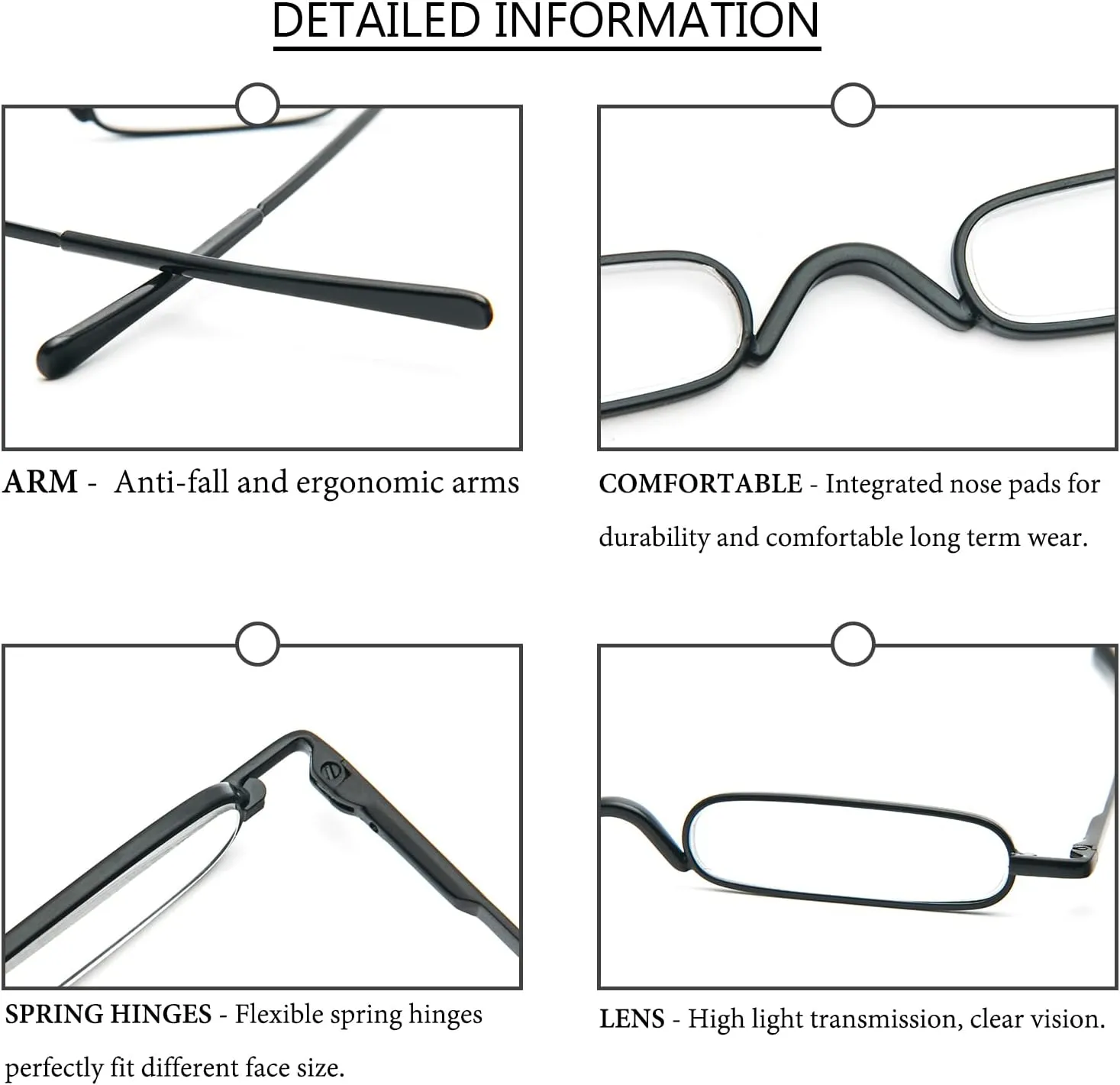 DXYXYO Mini Reading Glasses for Women Men Compact Small Pocket Metal Readers with Portable Case