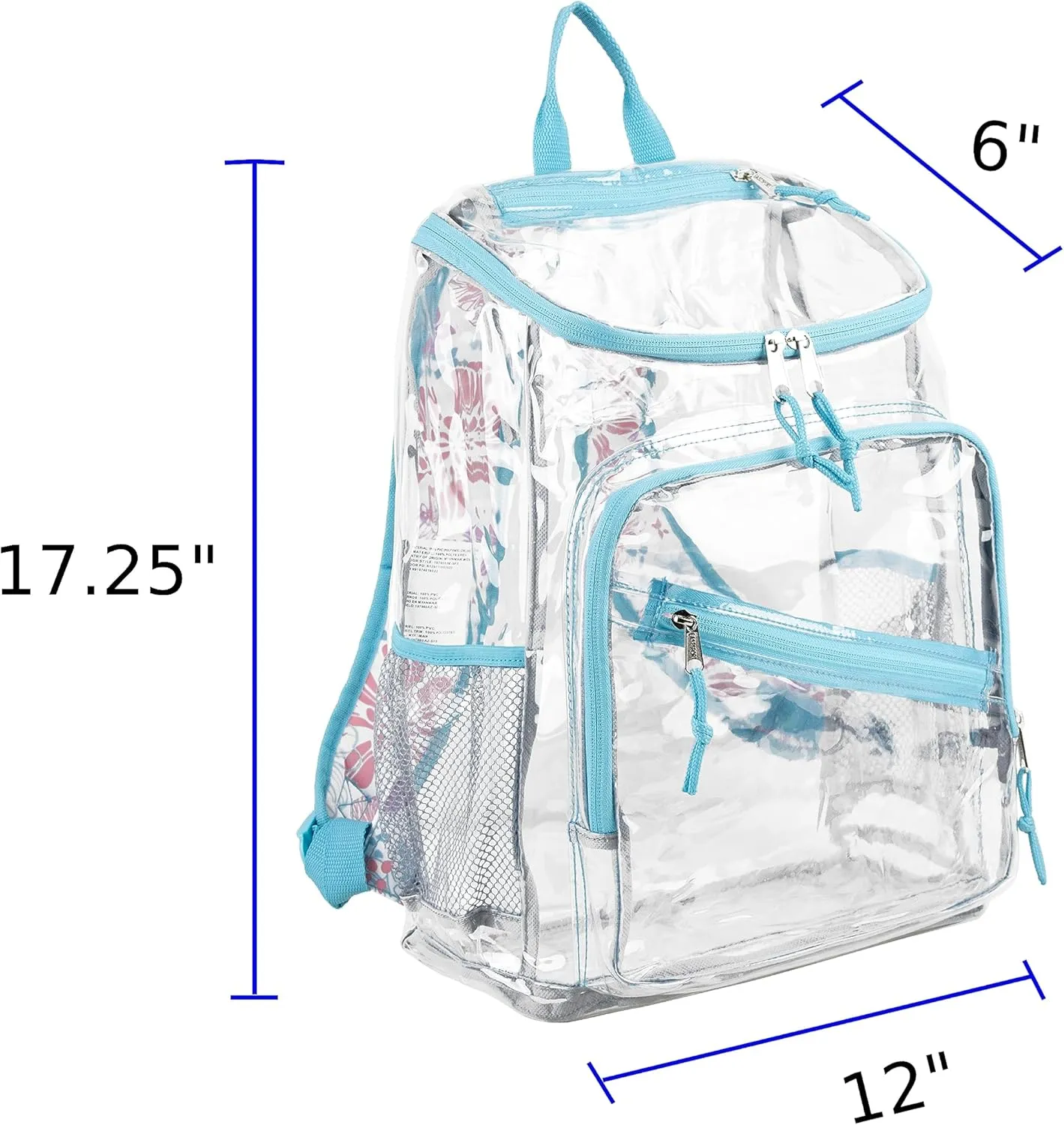 Eastsport Clear Bag for Work Shopping Bags for Women Transparent PVC Clear Gym Bag See Through Heavy Duty Backpack Book Bag