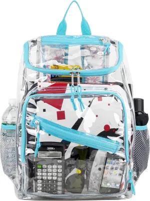 Eastsport Clear Bag for Work Shopping Bags for Women Transparent PVC Clear Gym Bag See Through Heavy Duty Backpack Book Bag