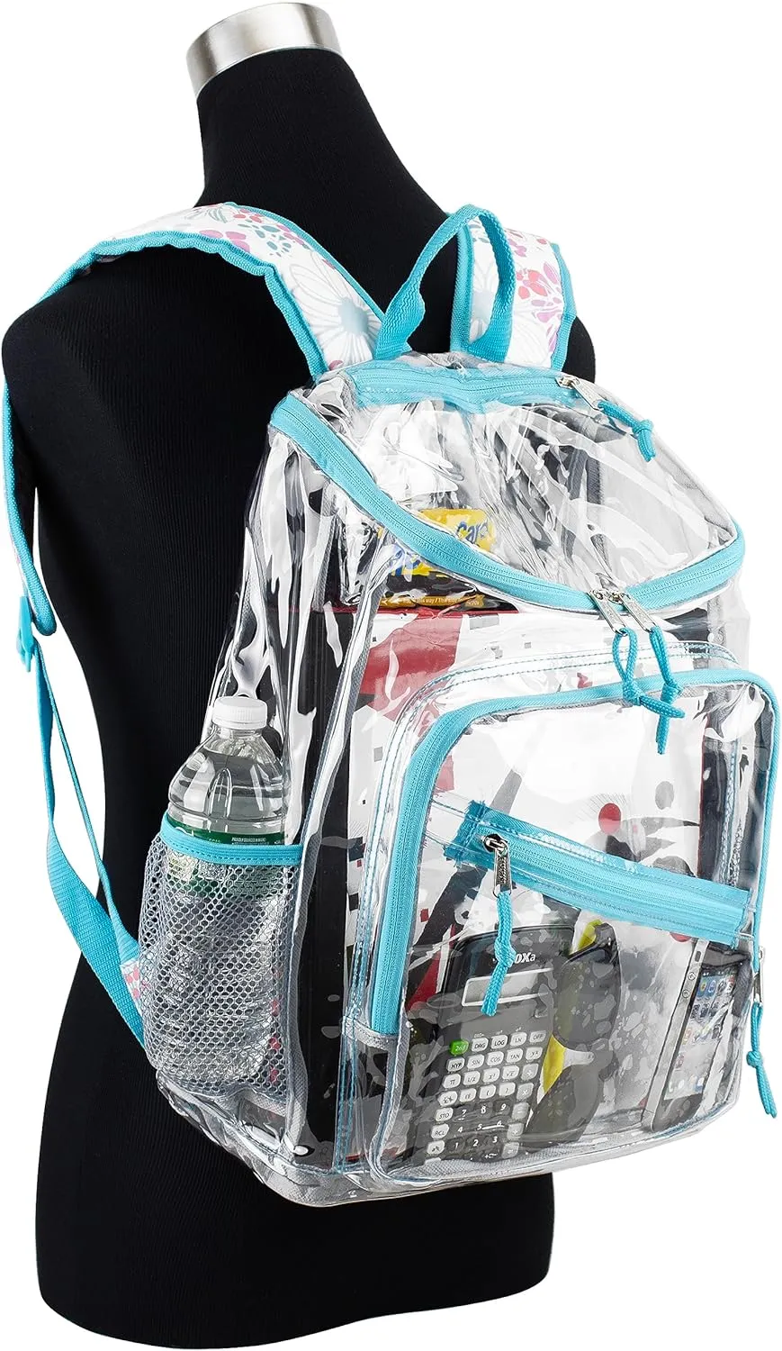 Eastsport Clear Bag for Work Shopping Bags for Women Transparent PVC Clear Gym Bag See Through Heavy Duty Backpack Book Bag
