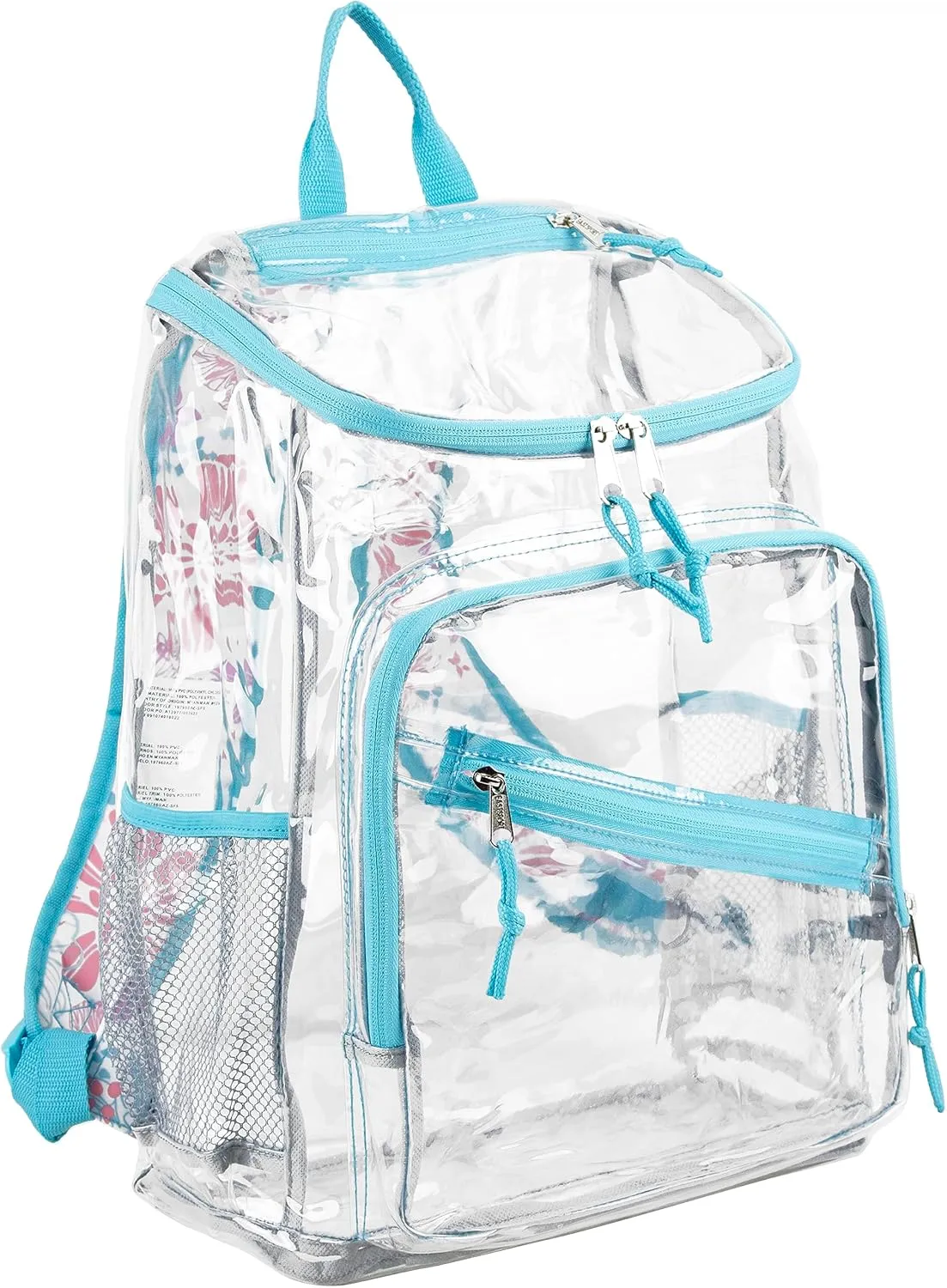 Eastsport Clear Bag for Work Shopping Bags for Women Transparent PVC Clear Gym Bag See Through Heavy Duty Backpack Book Bag