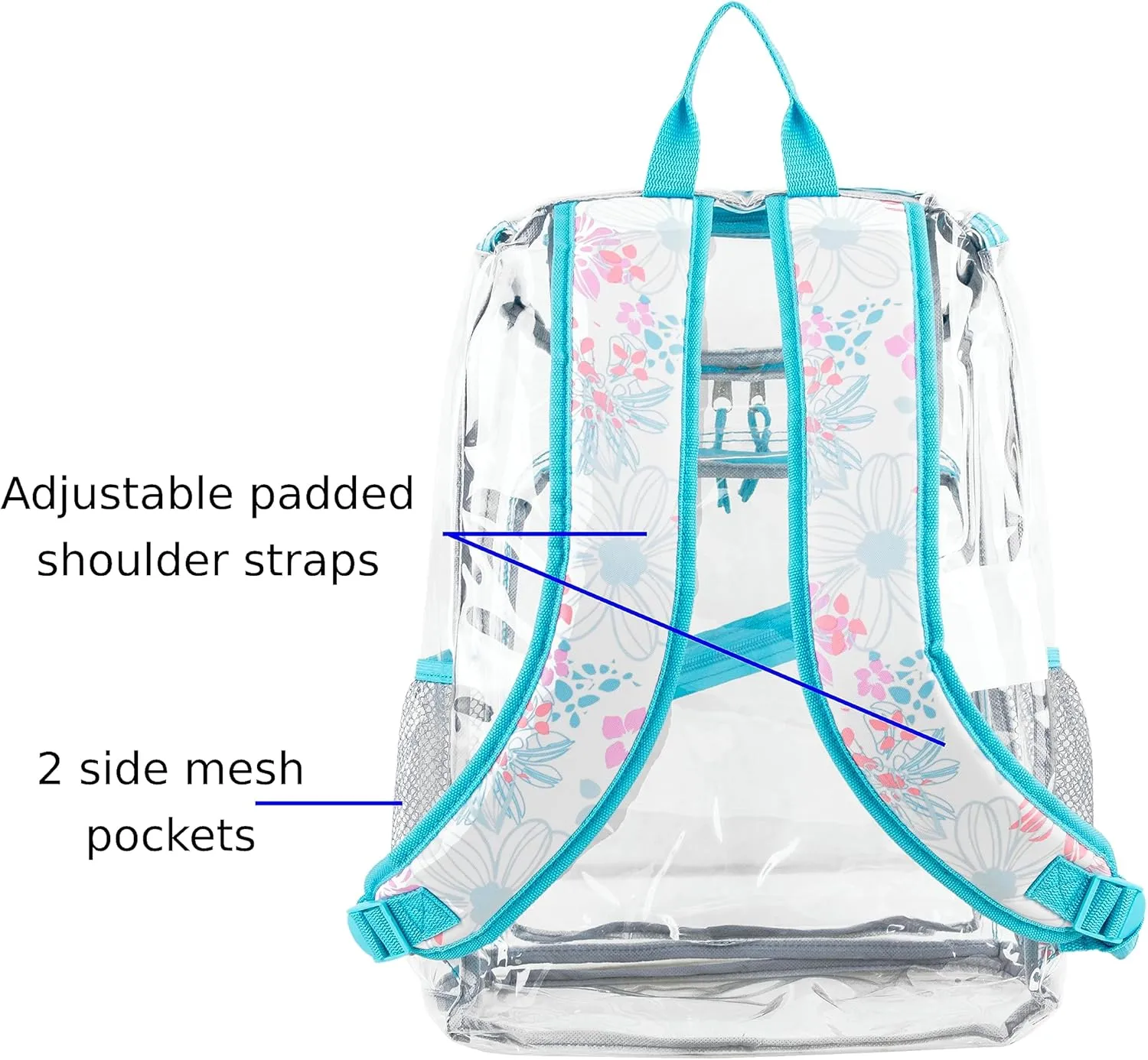 Eastsport Clear Bag for Work Shopping Bags for Women Transparent PVC Clear Gym Bag See Through Heavy Duty Backpack Book Bag