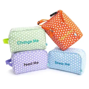 Easy Baby - Diaper, Bottle, and Supplies - Organizer Pouches - Change, Feed, and Dress Me (4 Pack Laguna) | Organizing Packing Tote Cubes for Baby Items | Good for Travel and Keeping Organized