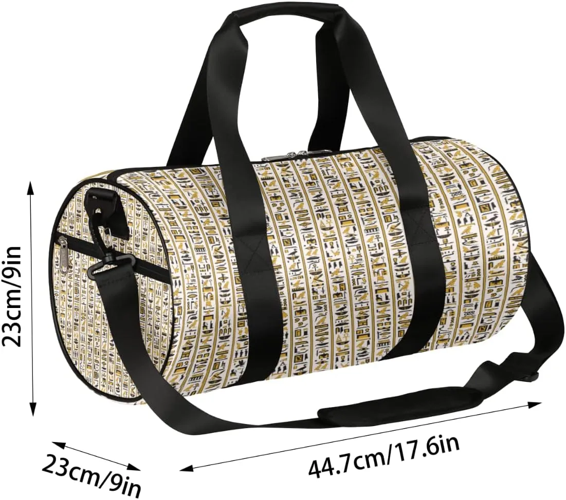 Egyptian Old Art Gym Bag Small Gym Duffel Bags for Men Women Overnight Weekender Bag Lightweight Sport Duffle Bag Carry On Gymbag