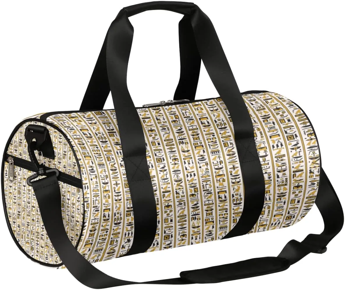 Egyptian Old Art Gym Bag Small Gym Duffel Bags for Men Women Overnight Weekender Bag Lightweight Sport Duffle Bag Carry On Gymbag