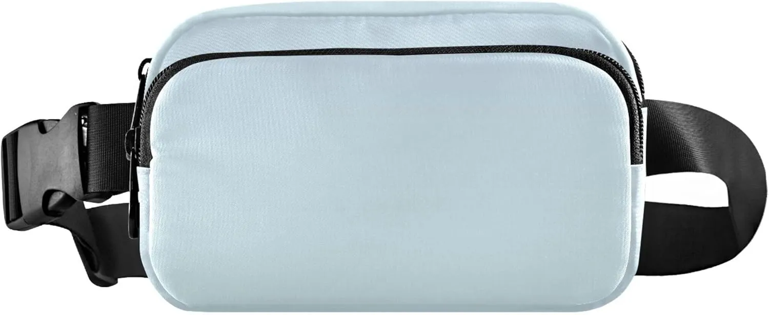 Elegant Blue Light Cyan Gradient Womens Fanny Pack Waterproof Hip Bag Belt Purse Funky Crossbody Waist Pack