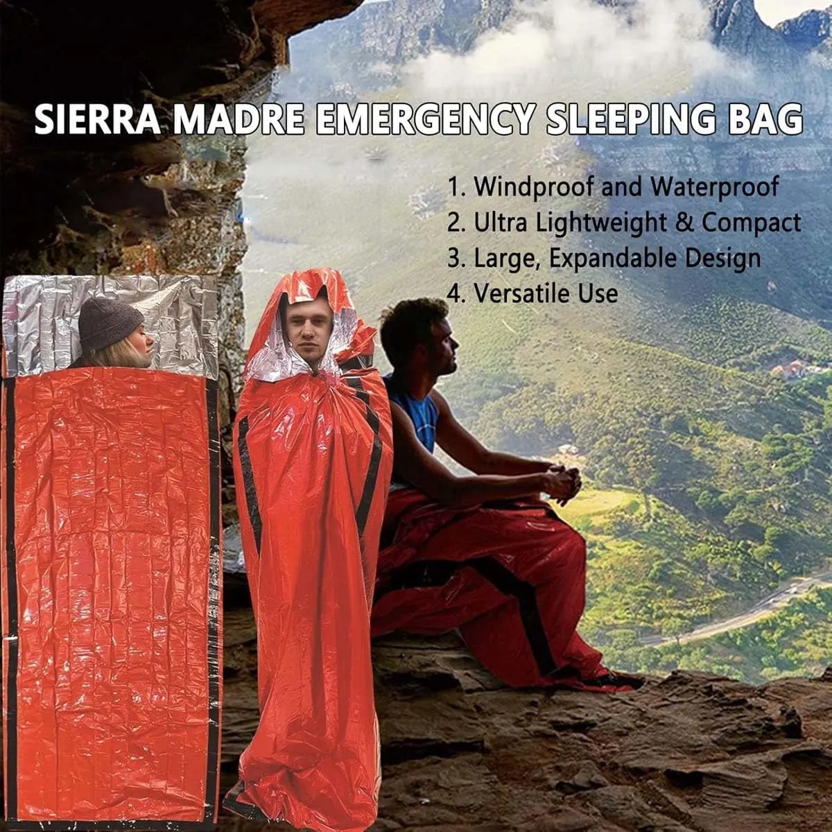 Emergency Sleeping Bag, Emergency Sleeping Bags for Survival 6 Pack, Survival Sleeping Bags Pocket Size Thermal Life Tent Survival Gear Supplies